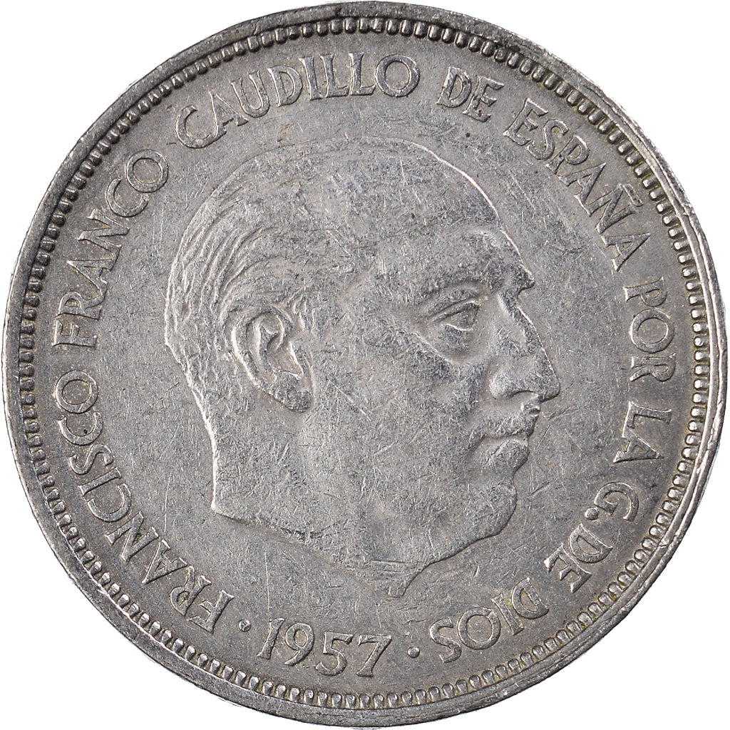 Moeda, Espanha, 25 Pesetas, 1957 (74)