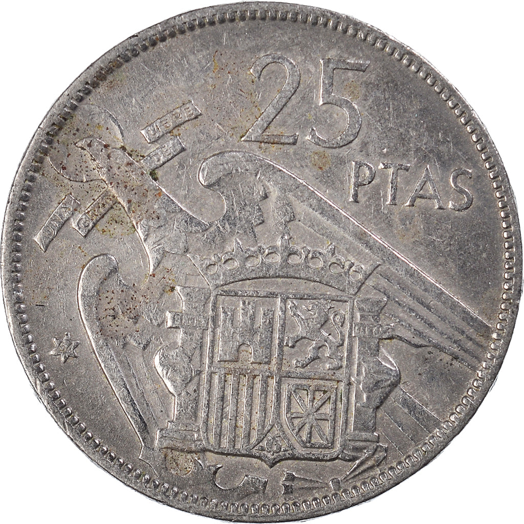 Moeda, Espanha, 25 Pesetas, 1957 (74)