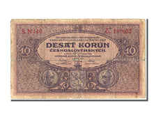 Czechoslovakia, 10 Korun, 1927, KM #20a, 1927-01-02, VG(8-10)