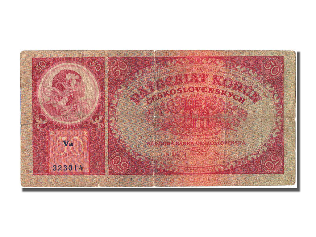 Czechoslovakia, 50 Korun, 1929, KM #22s, 1929-10-01, VG(8-10)