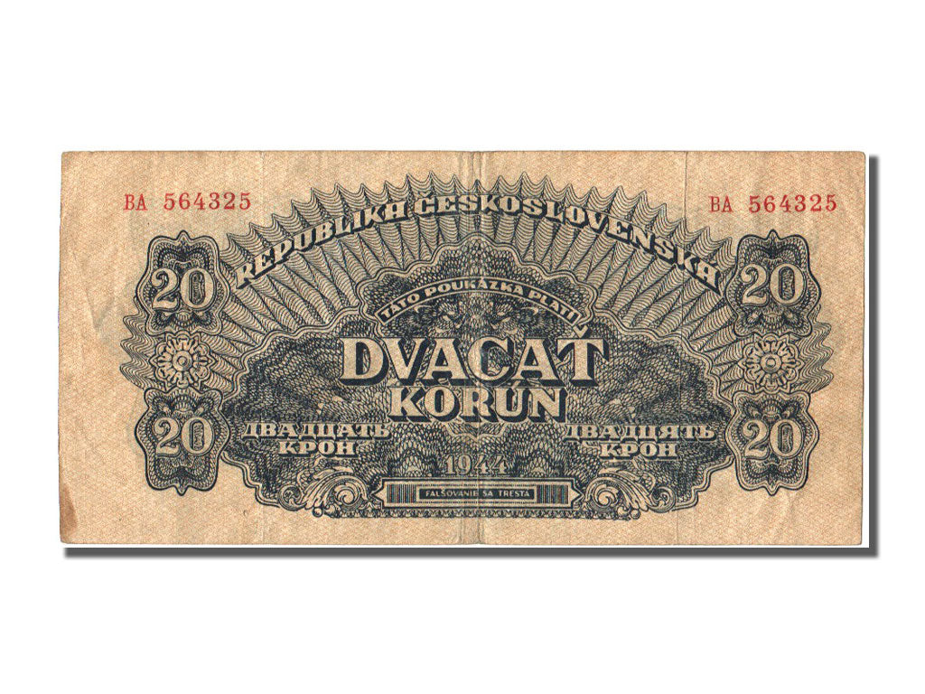 Cecoslovacchia, 20 Korun, 1944, BB