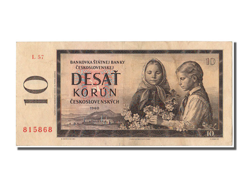 Czechoslovakia, 10 Korun, 1960, KM #88b, AU(55-58), L