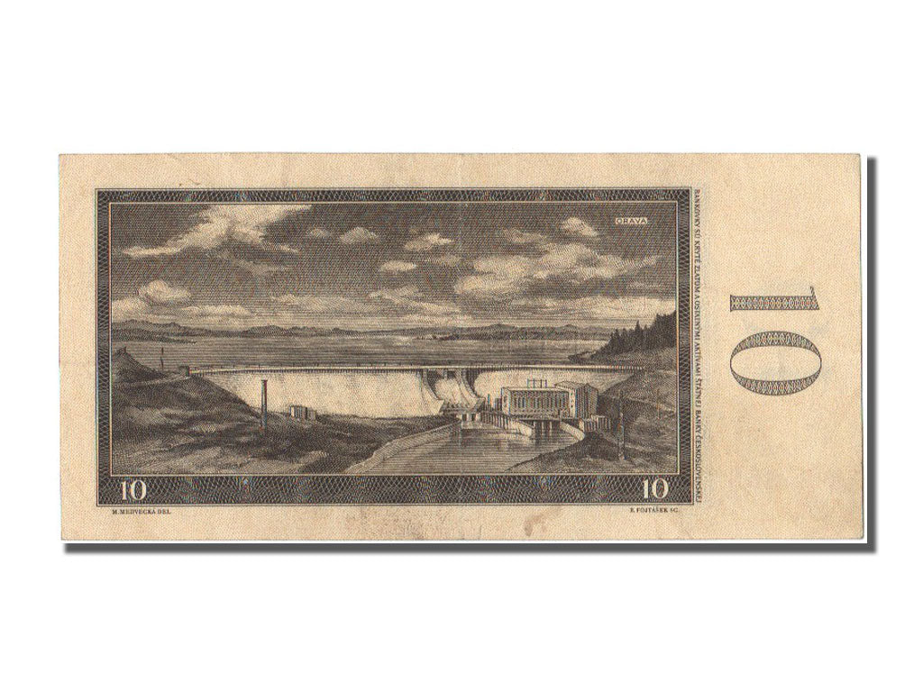Czechoslovakia, 10 Korun, 1960, KM #88b, AU(55-58), L