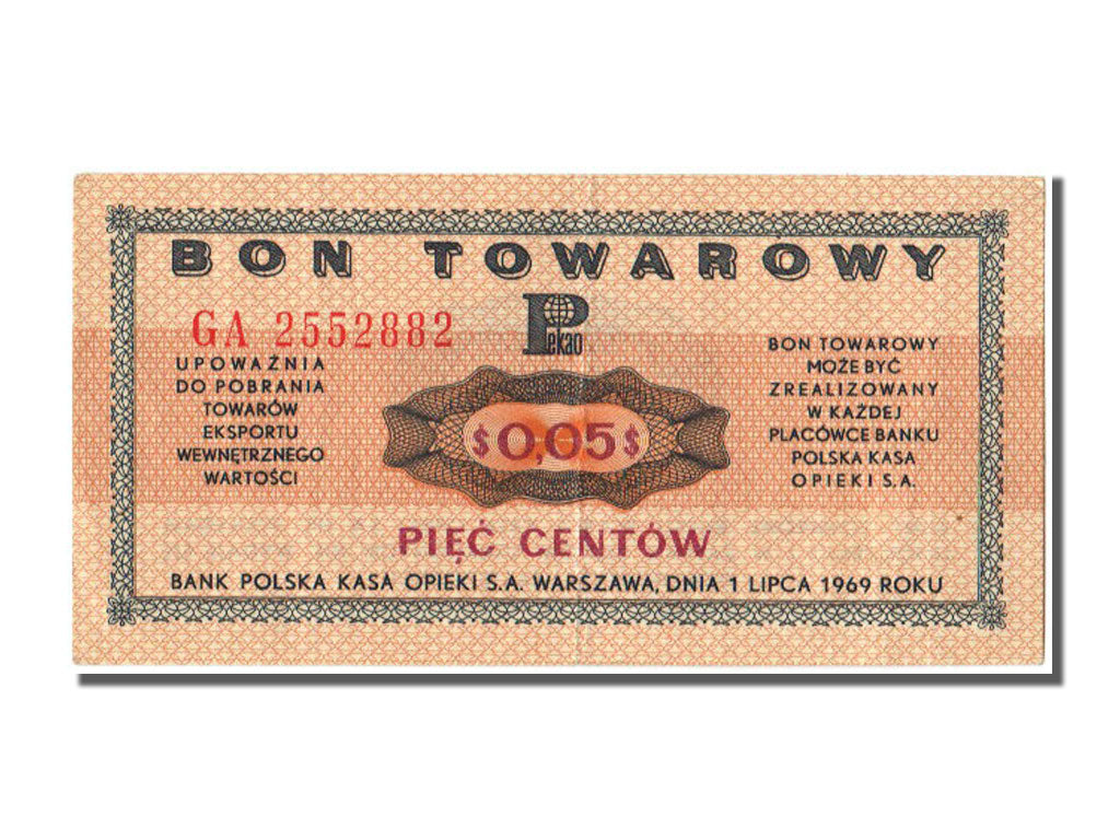 Poland, 5 Cents, 1969, KM #FX23, UNC(60-62), GA