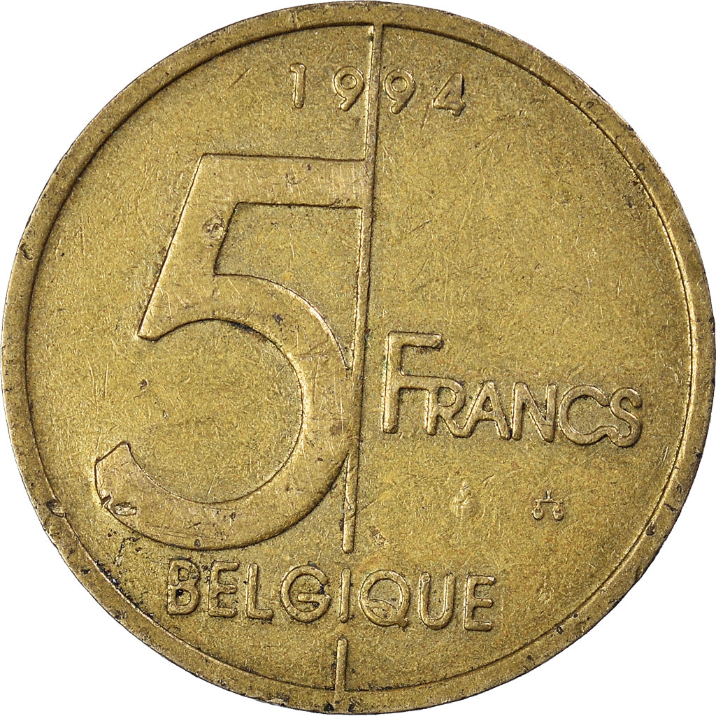 Münze, Belgien, 5 Francs, 5 Frank, 1994