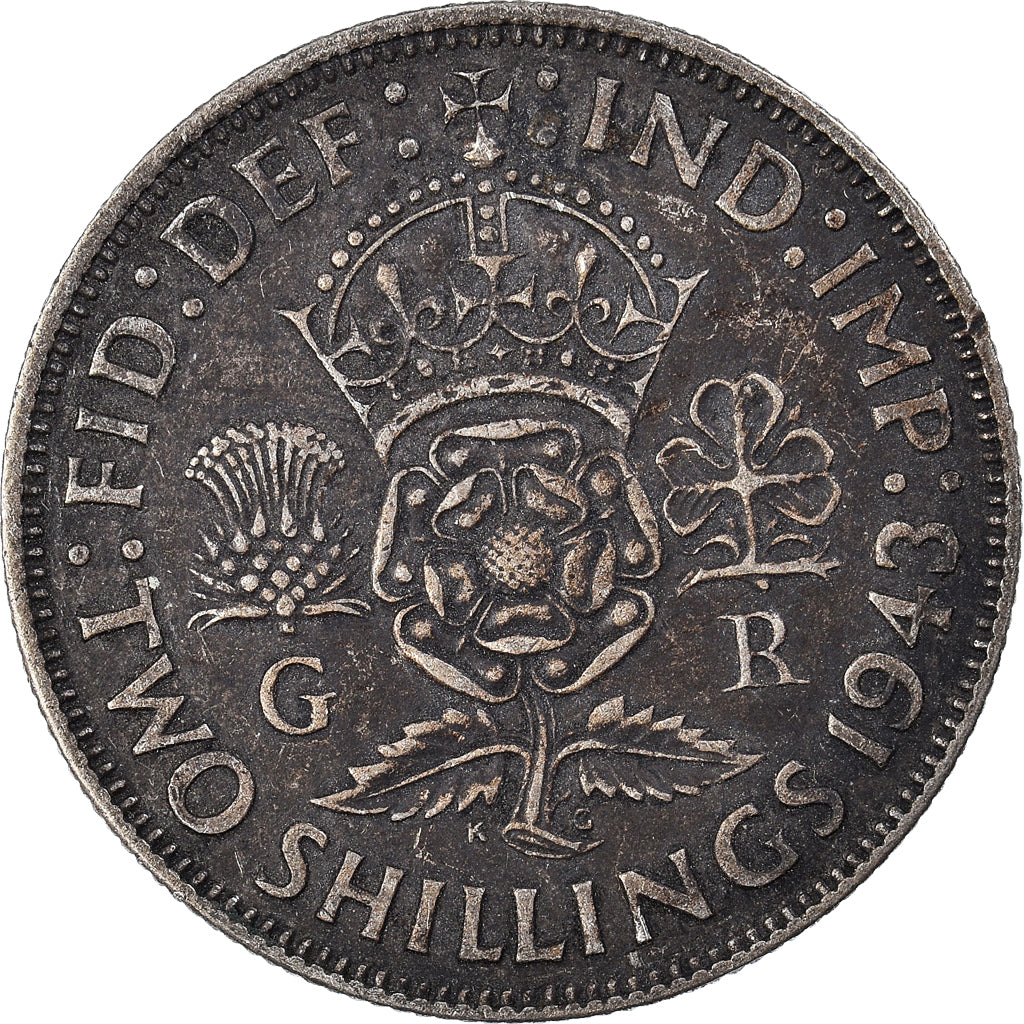 Moneda, Gran Bretaña, 2 Shillings, 1943