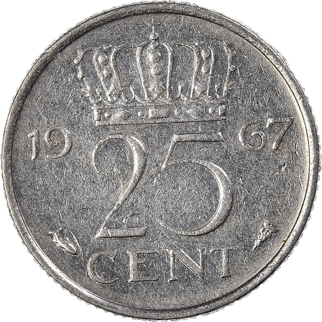 Münze, Niederlande, 25 Cents, 1967