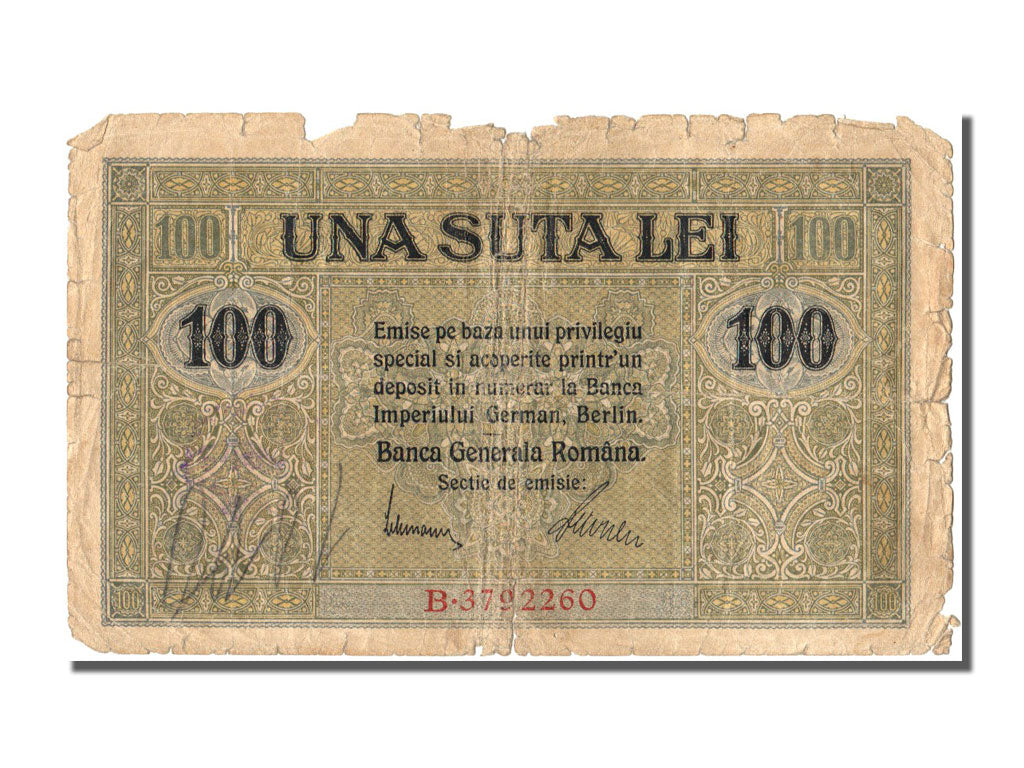 Romania, 100 Lei, 1917, KM #M7, F(12-15), B