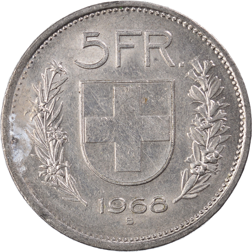 Moneda, Suiza, 5 Francs, 1968