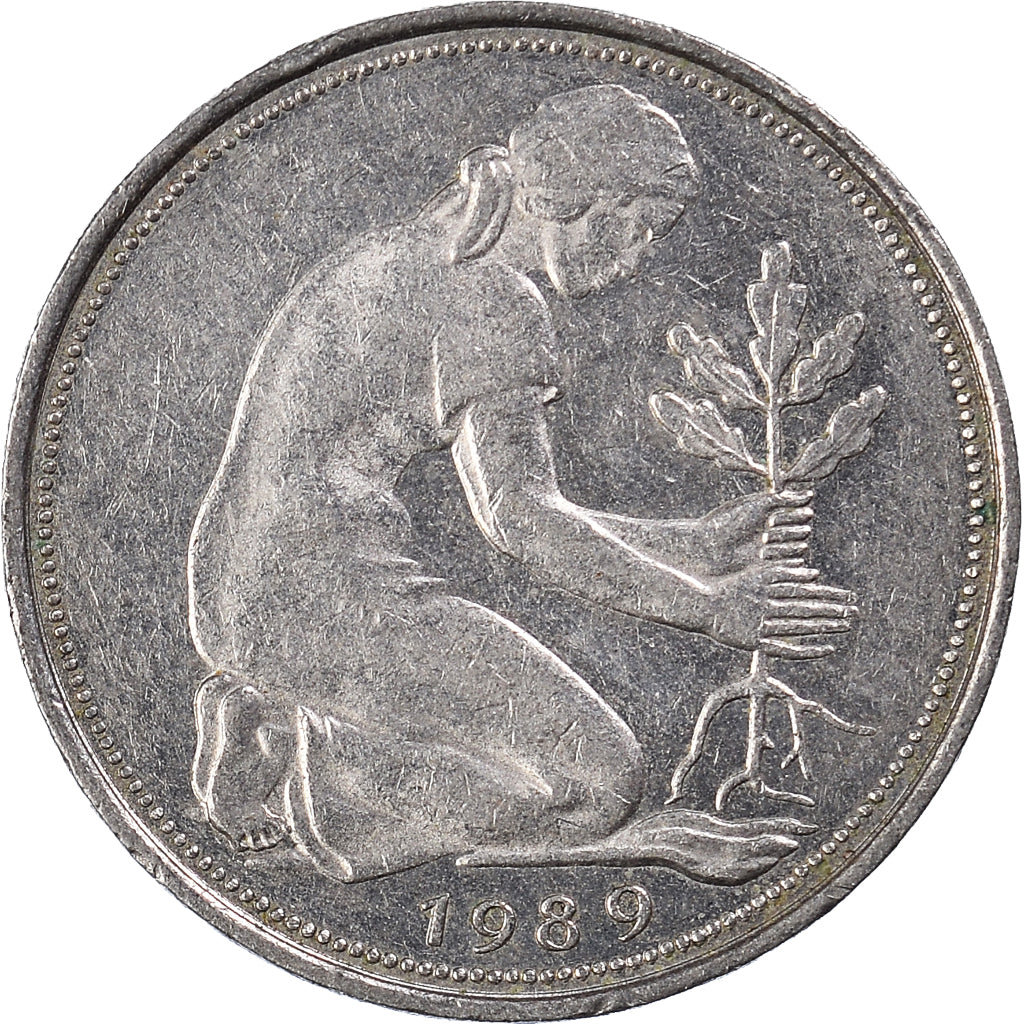 Monnaie, République fédérale allemande, 50 Pfennig, 1989
