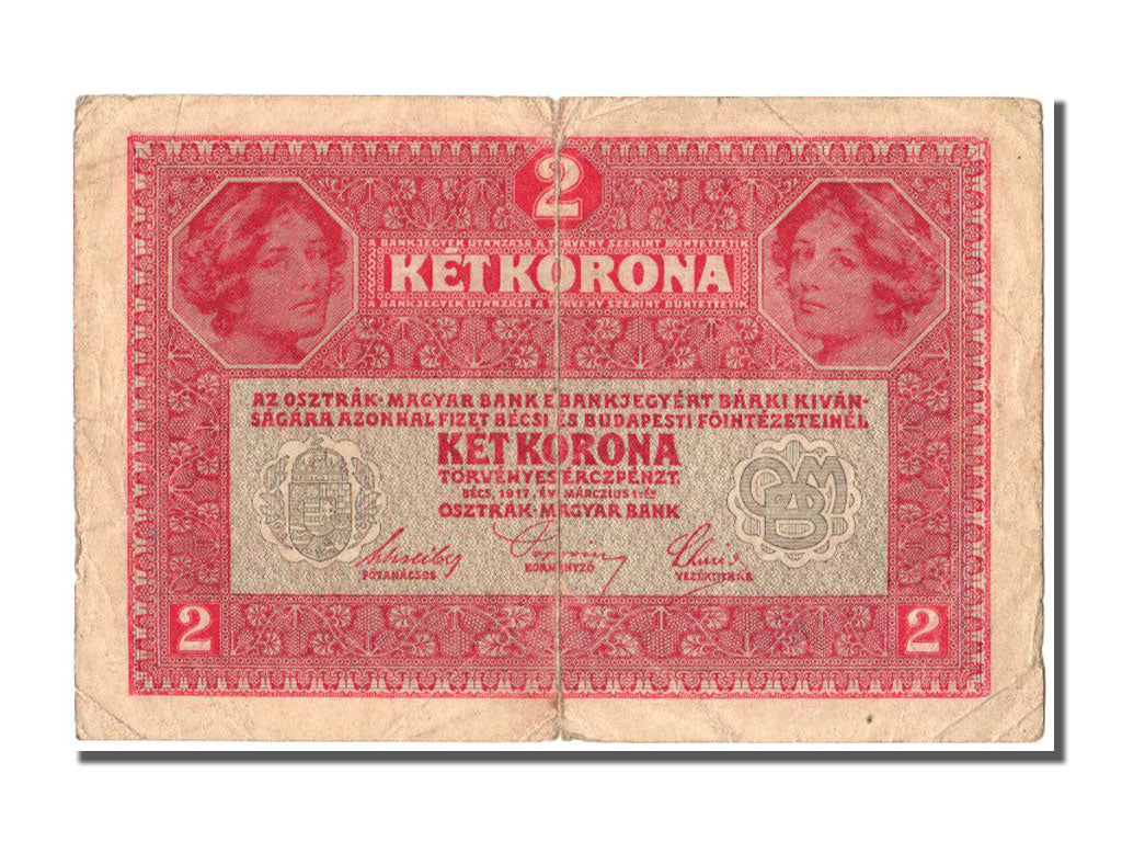 Hungary, 2 Korona, 1919, KM #11a, 1917-03-01, VF(20-25)