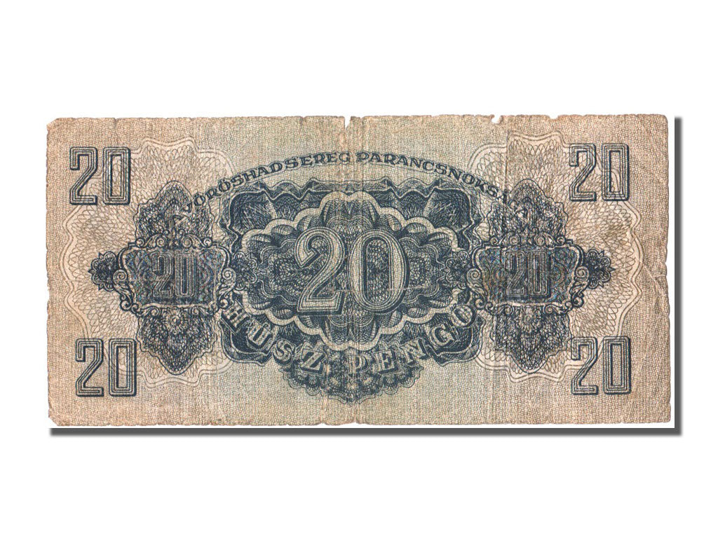 Hungary, 20 Pengö, 1944, KM #M6b, VF(20-25), BB