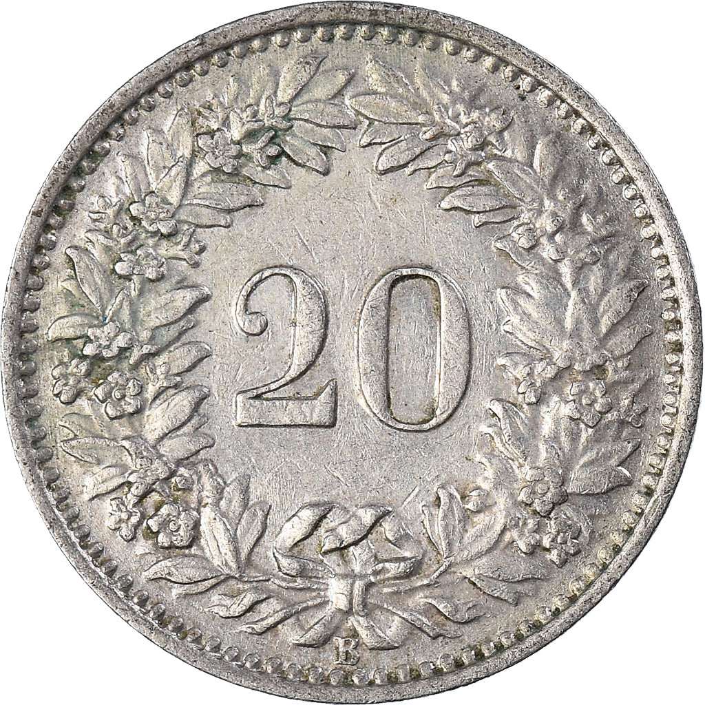 Münze, Schweiz, 20 Rappen, 1955