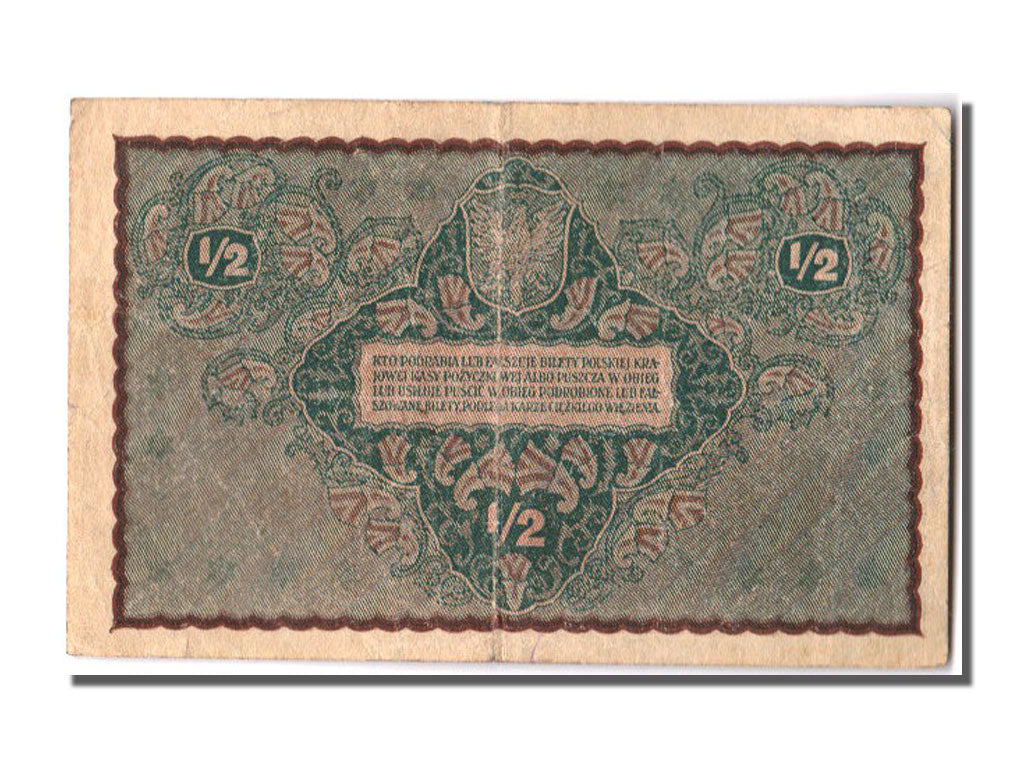 Poland, 1/2 Marki, 1920, KM #30, 1920-02-07, EF(40-45)