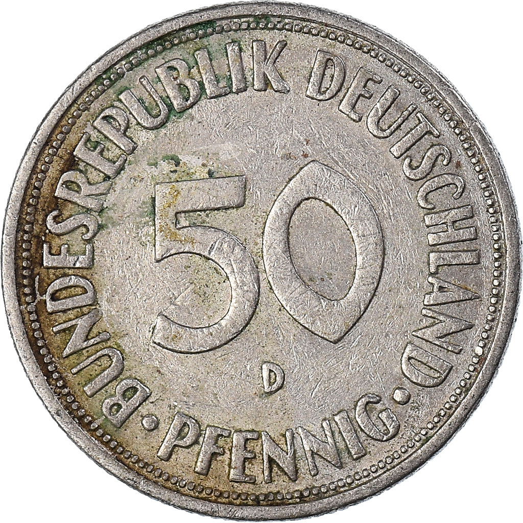 Moneda, ALEMANIA - REPÚBLICA FEDERAL, 50 Pfennig, 1969