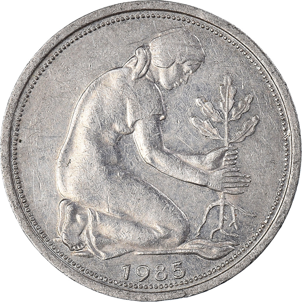 Moneda, ALEMANIA - REPÚBLICA FEDERAL, 50 Pfennig, 1985
