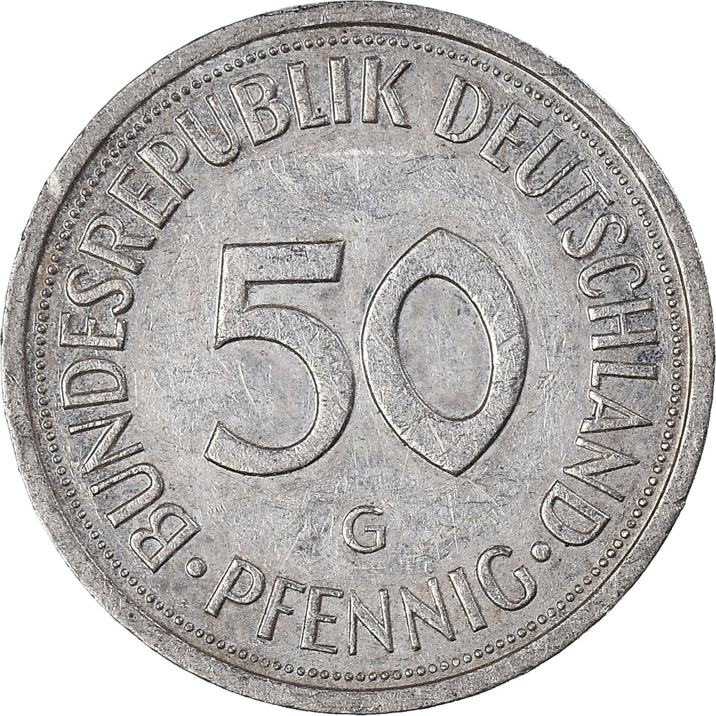 Moneda, ALEMANIA - REPÚBLICA FEDERAL, 50 Pfennig, 1985