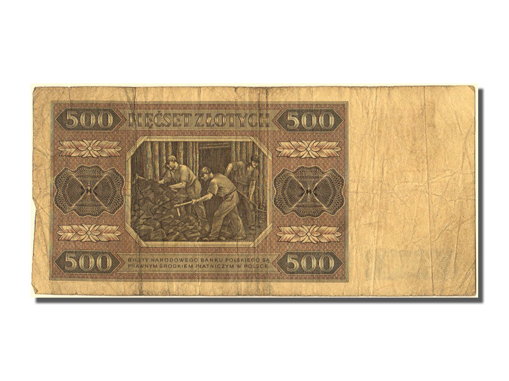 Poland, 500 Zlotych, 1948, KM #140, 1948-07-01, VF(20-25), BY
