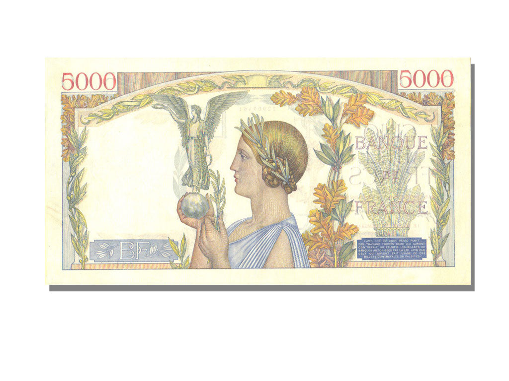 France, 5000 Francs, 5 000 F 1934-1944 ''Victoire'', 1942, KM #97c, 1942-04-02,.