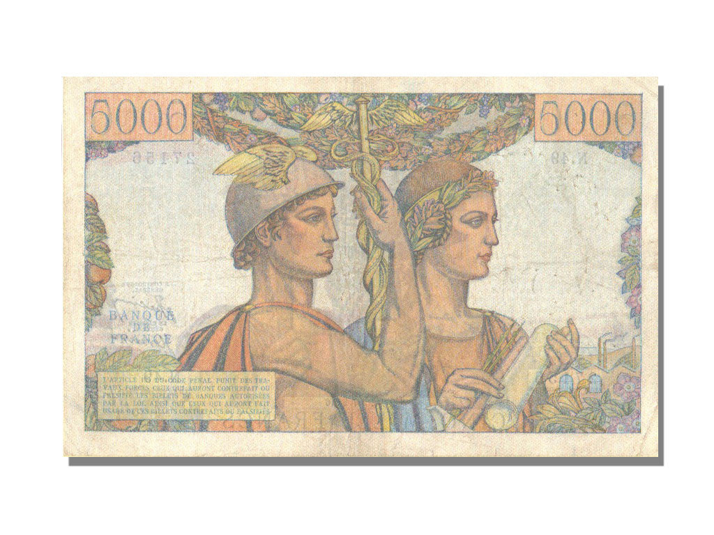 Banknot, Francja, 5000 Francs, Terre et Mer, 1951, 1951-02-01, AU(50-53)