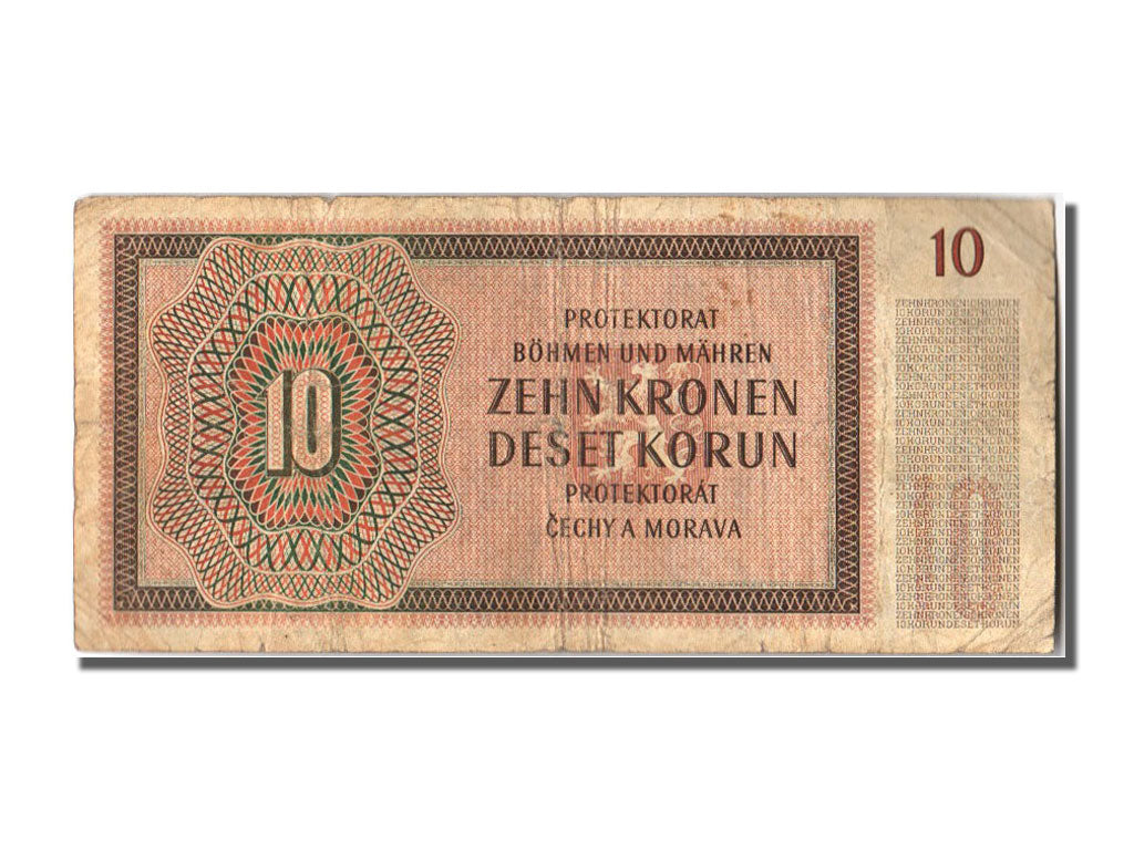Bohemia and Moravia, 10 Korun, 1942, KM #8a, 1942-07-08, VF(20-25), S.10A