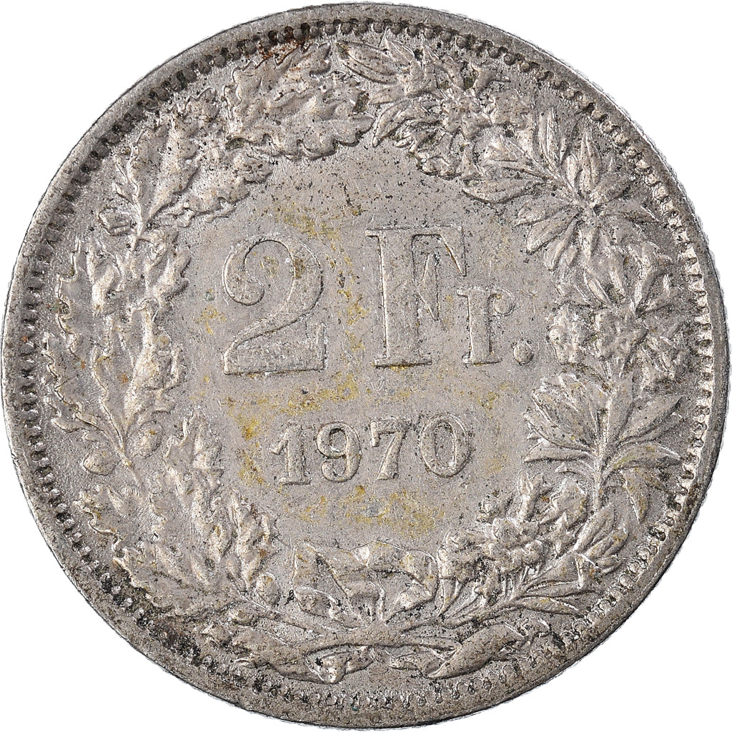 Munten, Zwitserland, 2 Francs, 1970