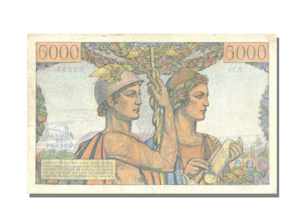 FRANCE, 5000 Francs, 1951, KM #131c, 1951-08-16, AU(55-58), P.76, Fayette #48.5