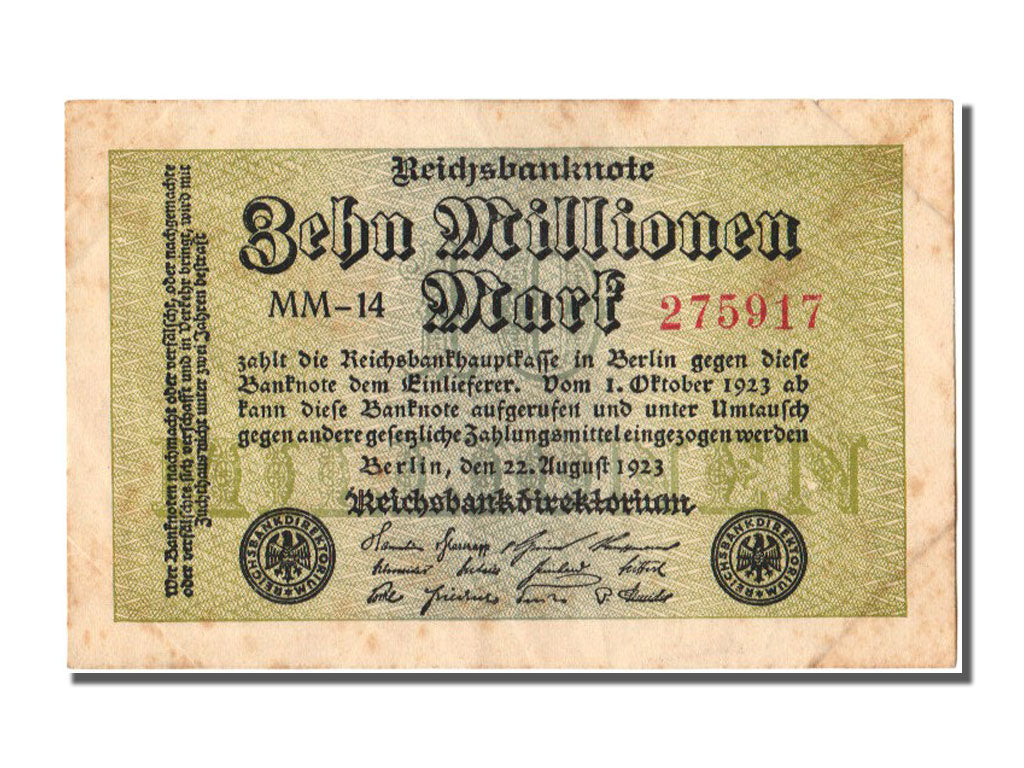 Germany, 10 Millionen Mark, 1923, KM #106a, 1923-08-22, UNC(60-62), MM-14