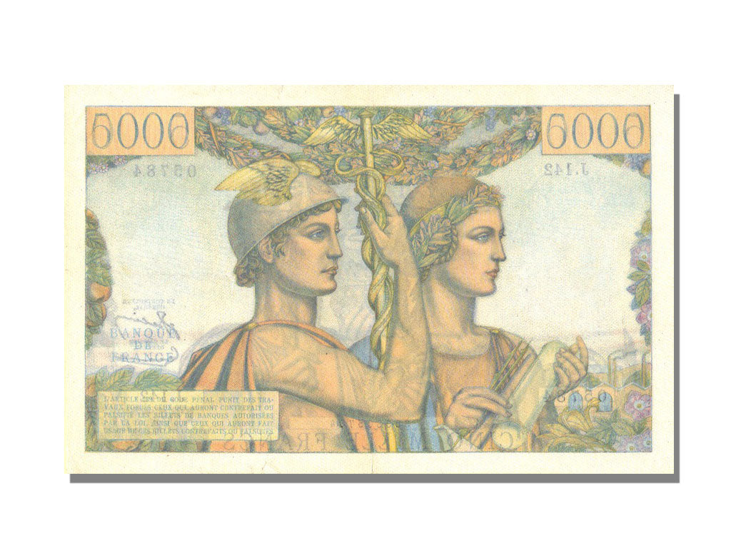 Francia, 5000 Francs, 1953, KM:131c, 1953-12-03, BB+, Fayette:48.10