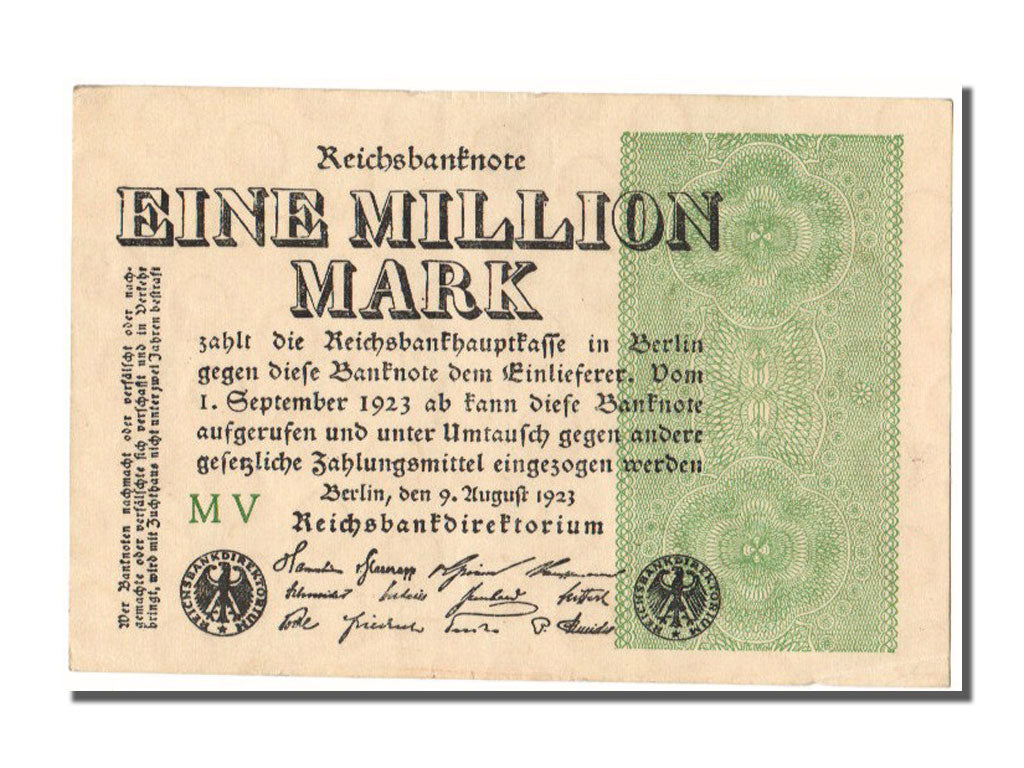 Germany, 1 Million Mark, 1923, KM #102b, 1923-08-09, UNC(63), MV
