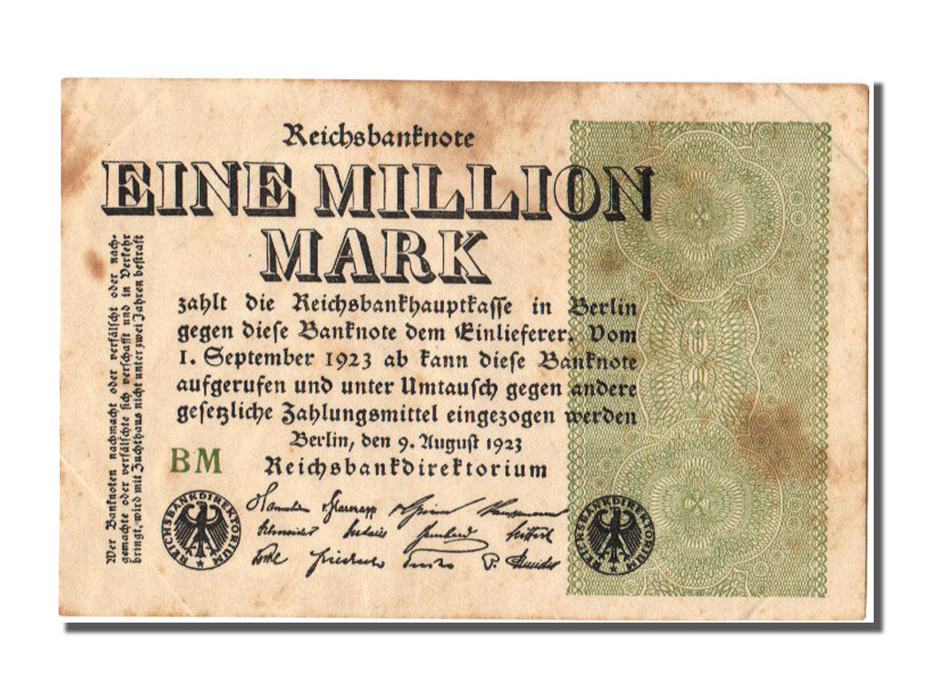 Germany, 1 Million Mark, 1923, KM #102a, 1923-08-09, EF(40-45), BM