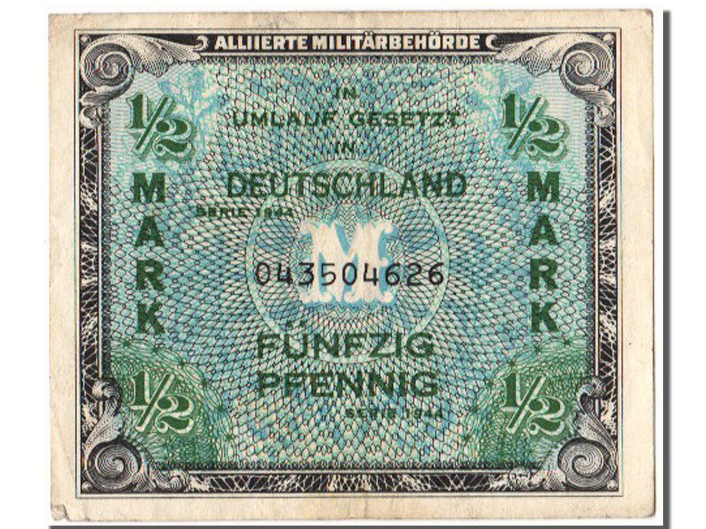Germany, 1/2 Mark, 1944, KM #191a, AU(55-58)