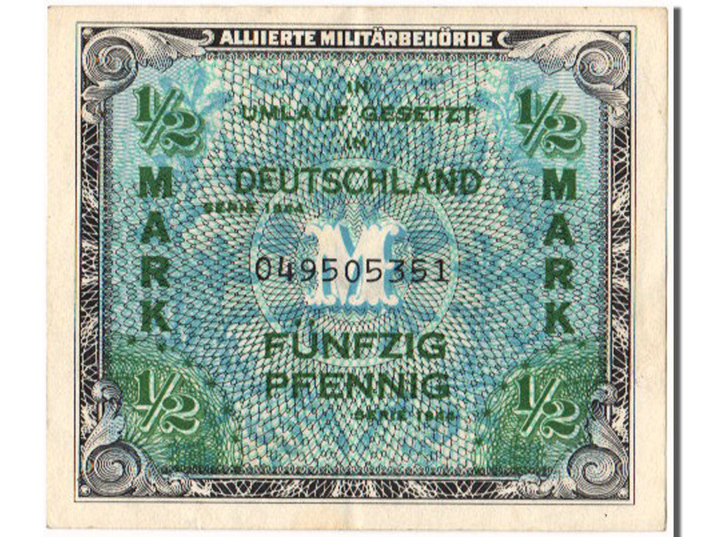 Germany, 1/2 Mark, 1944, KM #191a, UNC(60-62)