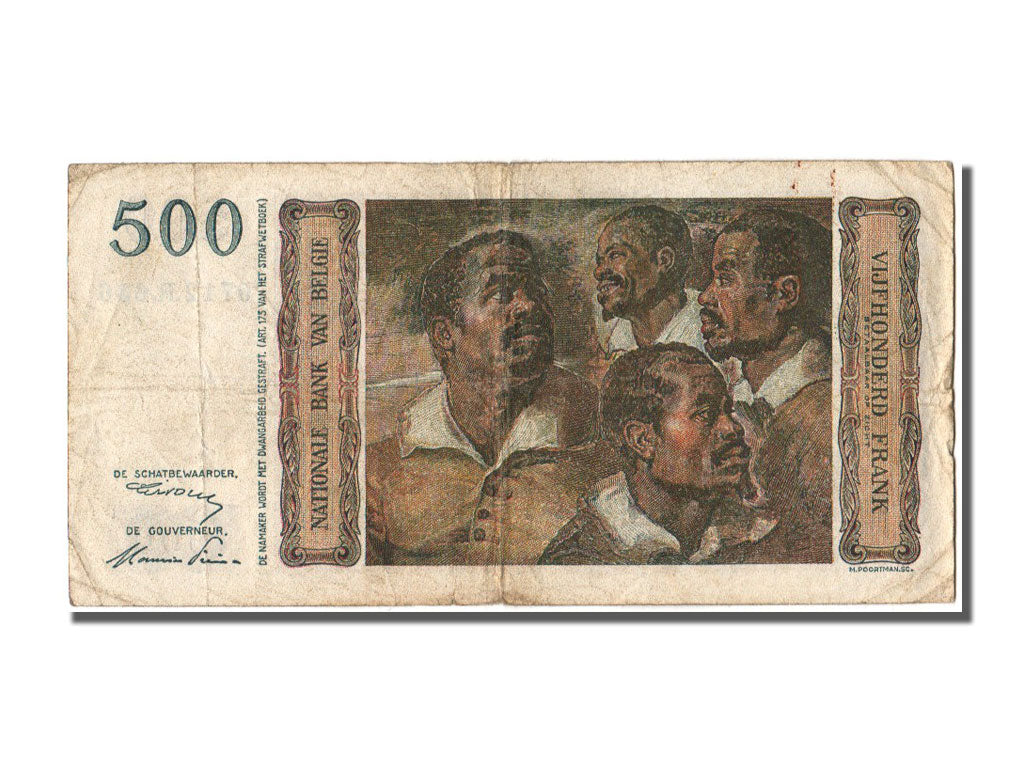 Belgium, 500 Francs, 1952, KM #130a, 1952-06-16, VF(30-35), 0712.R.636