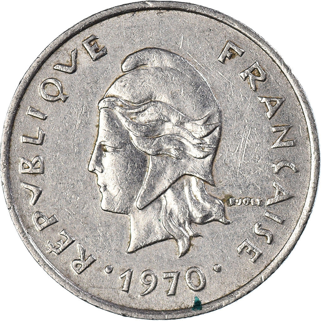 Coin, New Caledonia, 10 Francs, 1970
