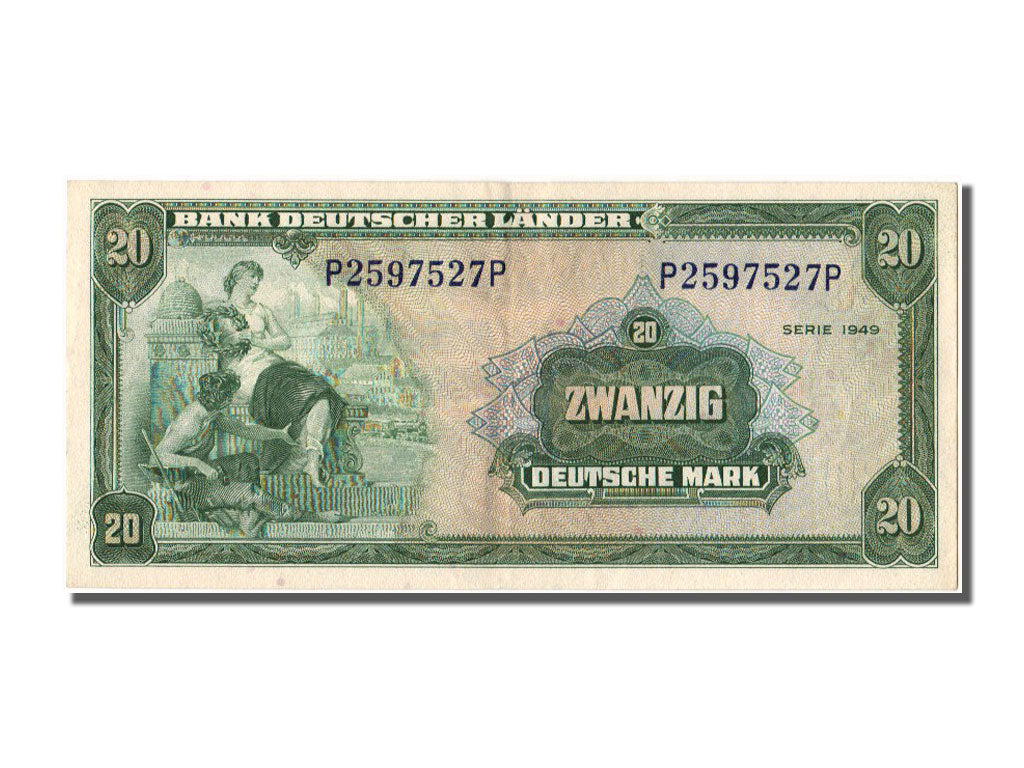 Germany - Federal Republic, 20 Deutsche Mark, 1949, KM #17a, 1949-08-22,...
