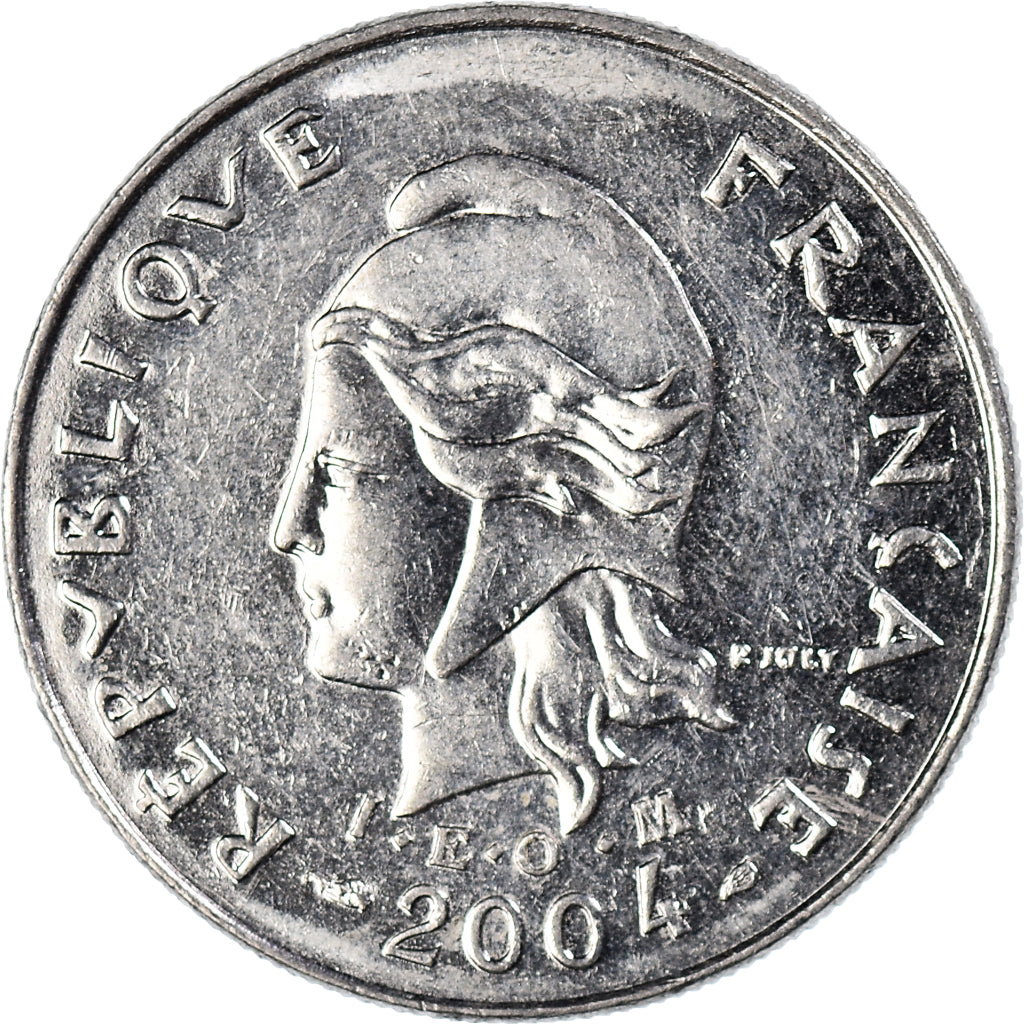 Moneta, Nuova Caledonia, 10 Francs, 2004