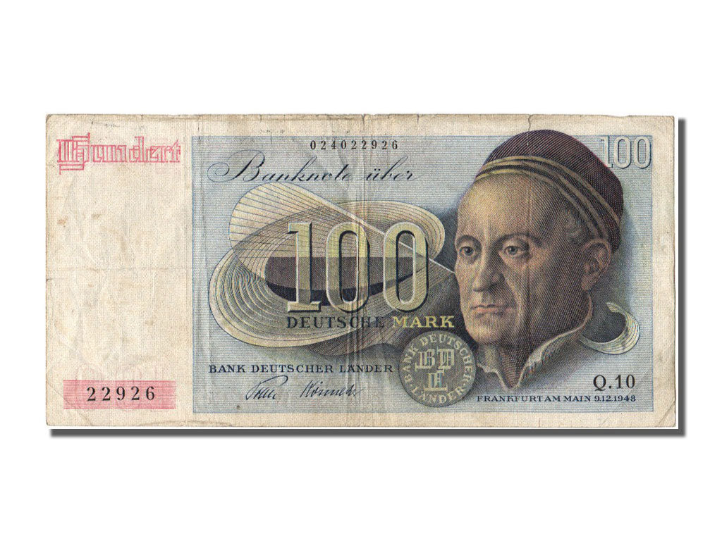 Germany, 100 Deutsche Mark, 1948, 1948-12-09, VF(20-25), Q.10