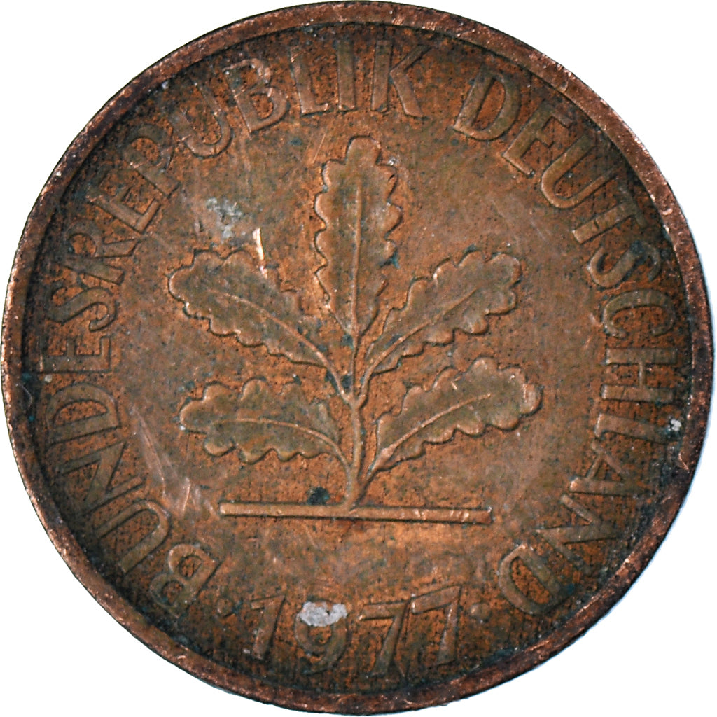 Moeda, ALEMANHA - REPÚBLICA FEDERAL, 2 Pfennig, 1977