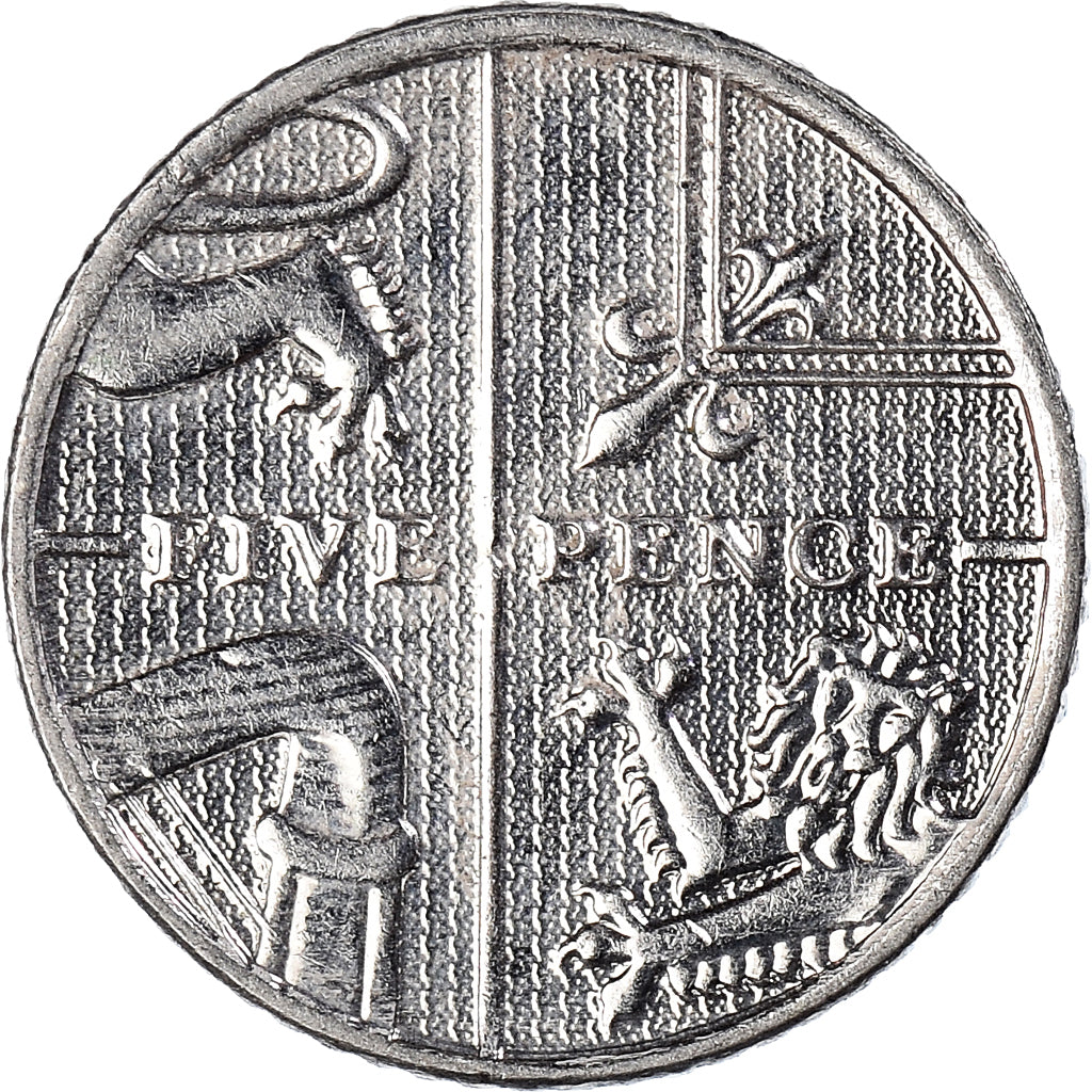 Münze, Großbritannien, 5 Pence, 2015