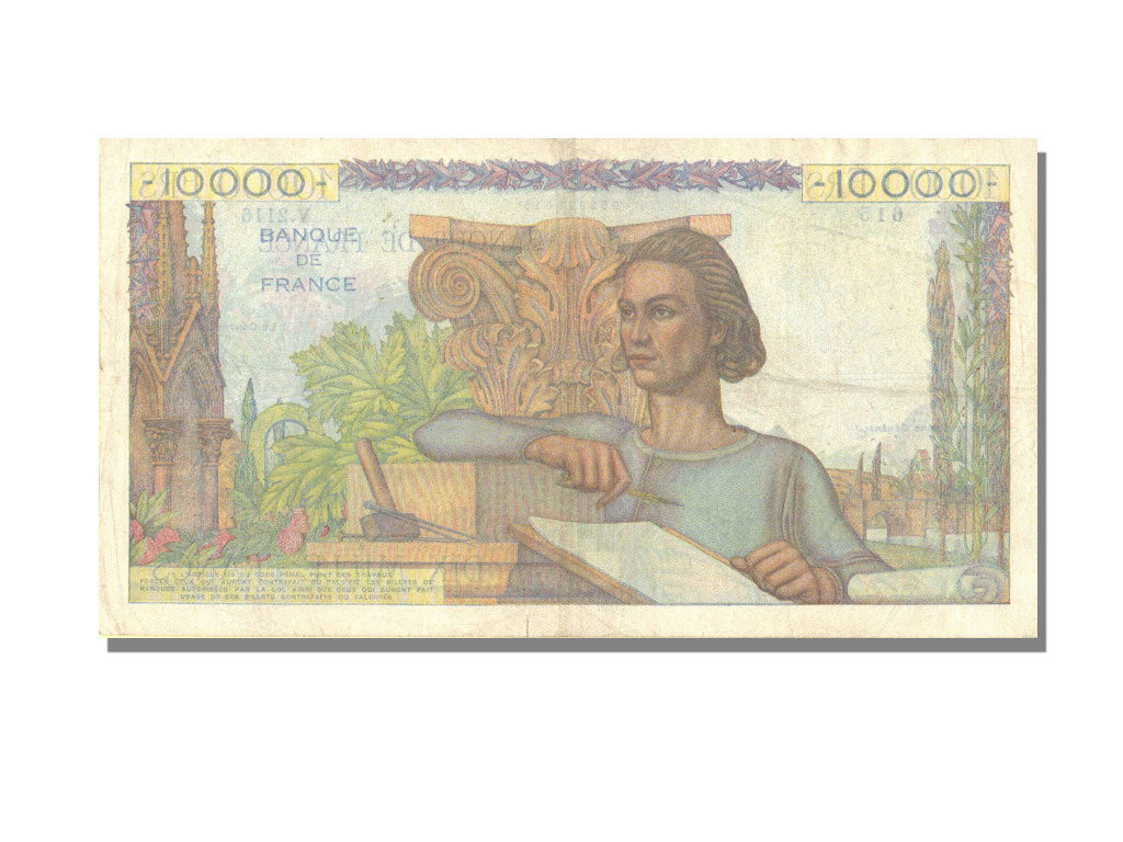 France, 10,000 Francs, 10 000 F 1945-1956 ''Génie Français'', 1951, KM #132d, 19