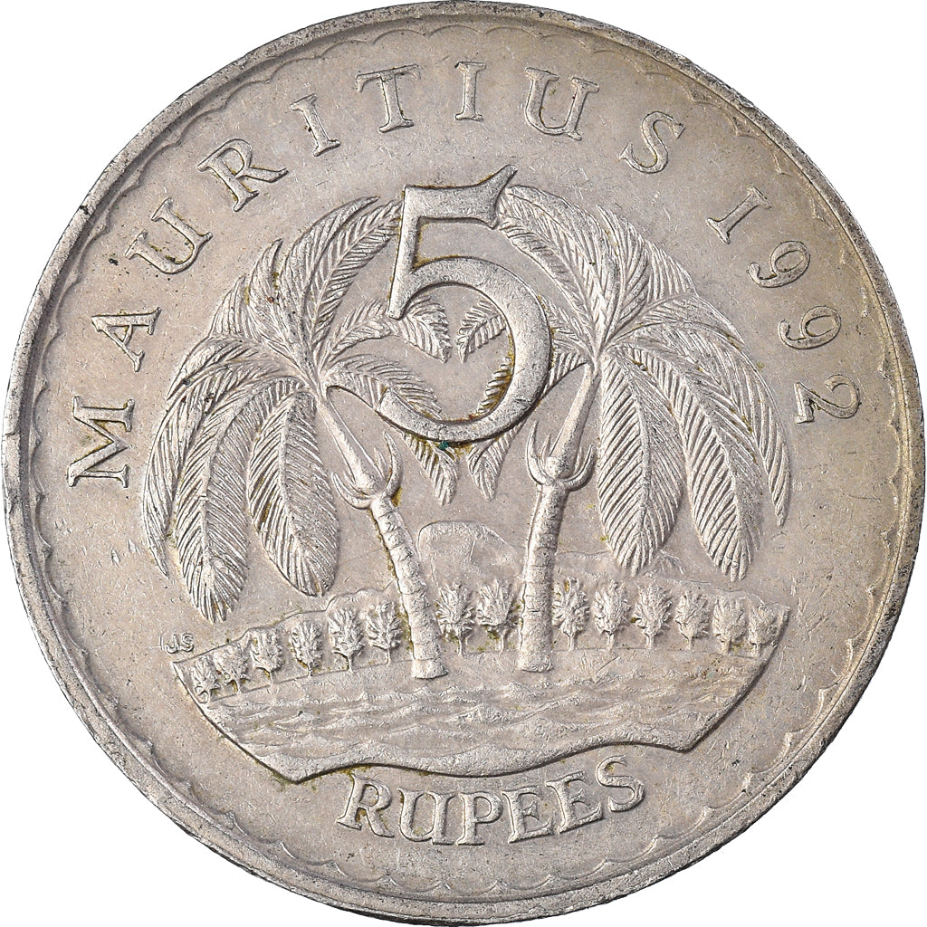 Coin, Mauritius, 5 Rupees, 1992