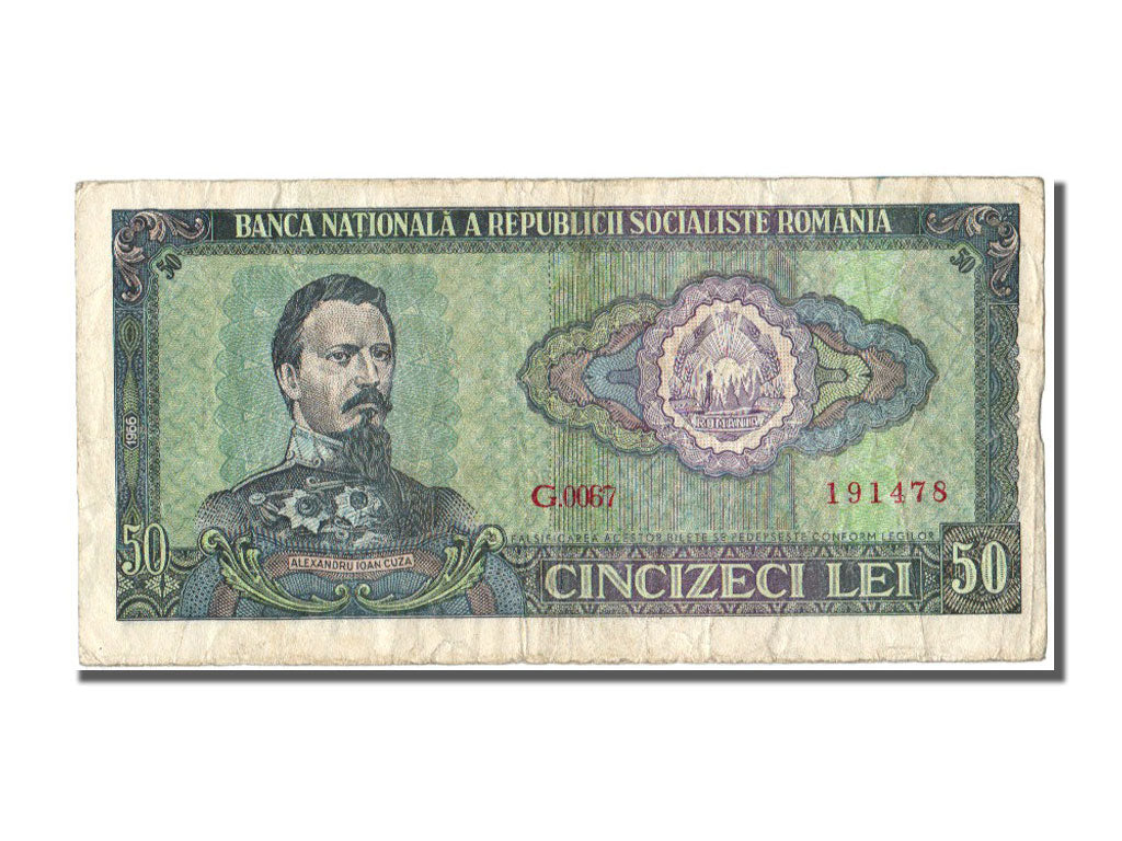 Romania, 50 Lei, 1966, KM #96a, VF(30-35), G.0067
