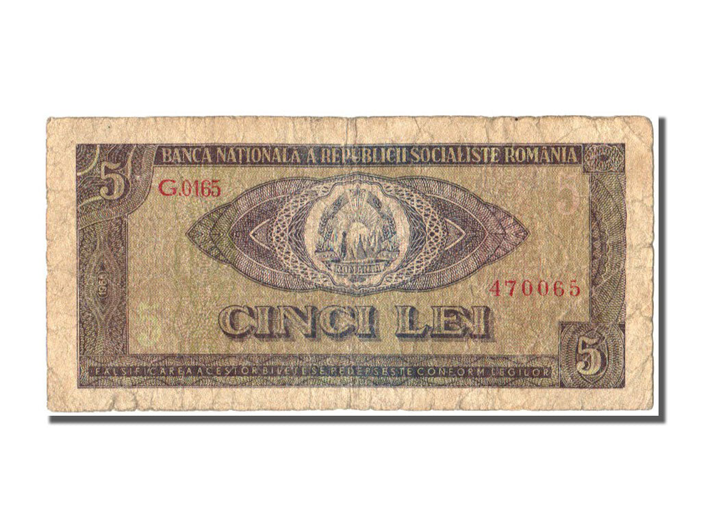 Romania, 5 Lei, 1966, KM #93a, VF(20-25), G.0165