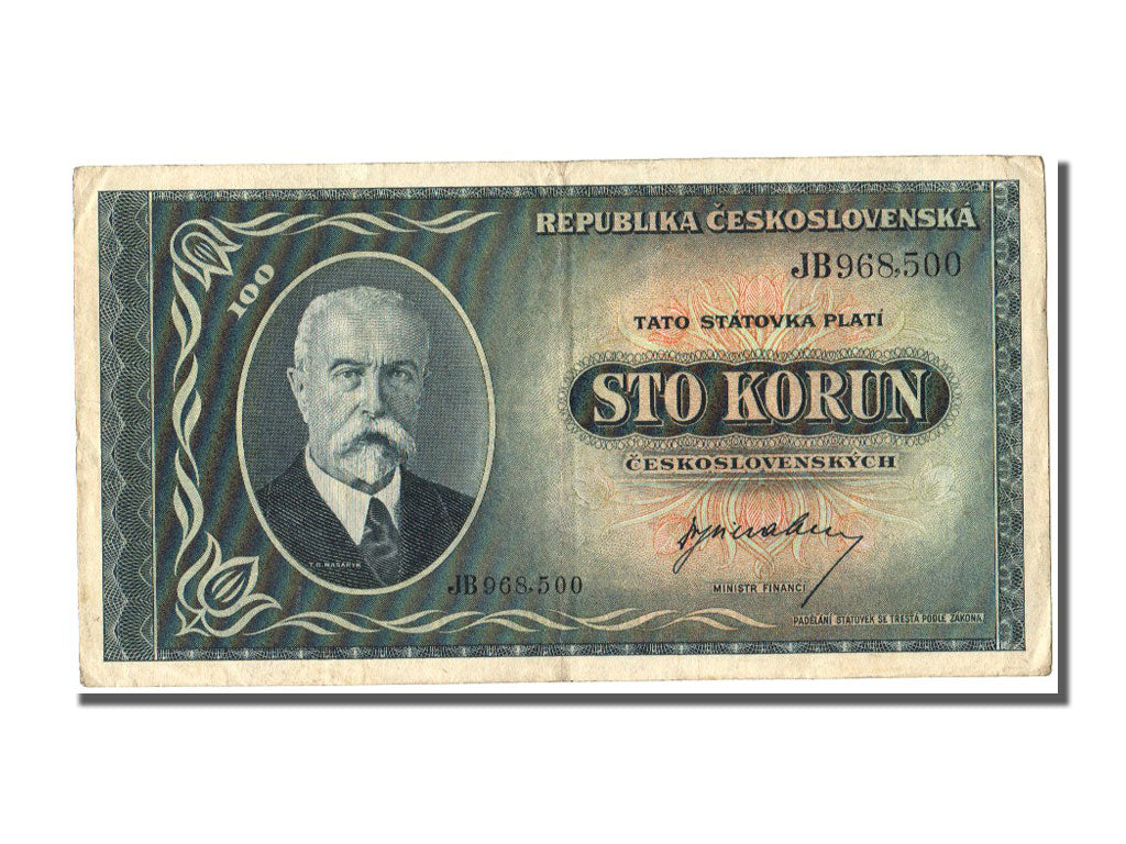 Czechoslovakia, 100 Korun, 1945, KM #63a, AU(50-53), JB