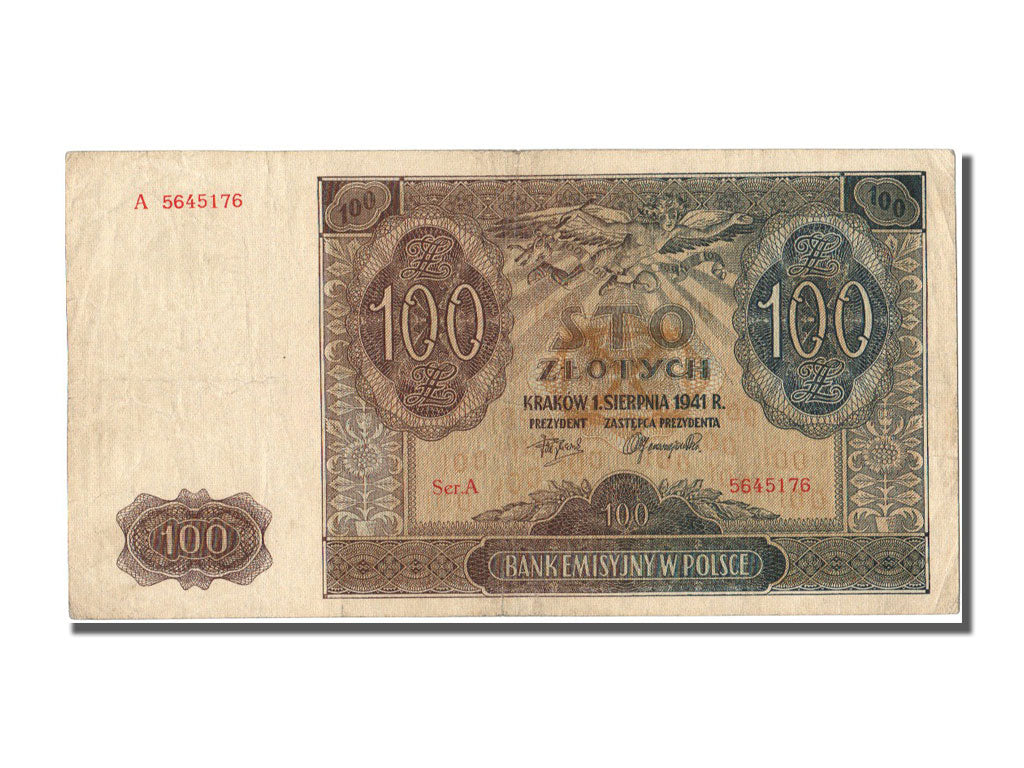 Poland, 100 Zlotych, 1941, KM #103, 1941-08-01, EF(40-45), A