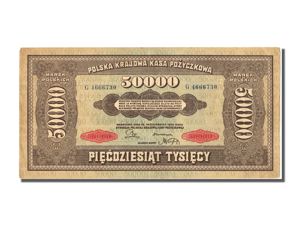 Banknote, Poland, 50,000 Marek, 1922, 1922-10-10, AU(55-58)