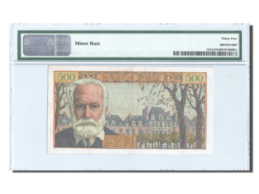 Banknote, France, 5 Nouveaux Francs on 500 Francs, 1955-1959 Overprinted with