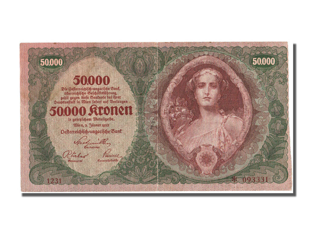 Austria, 50,000 Kronen, 1922, KM #80, 1922-01-02, VF(20-25)