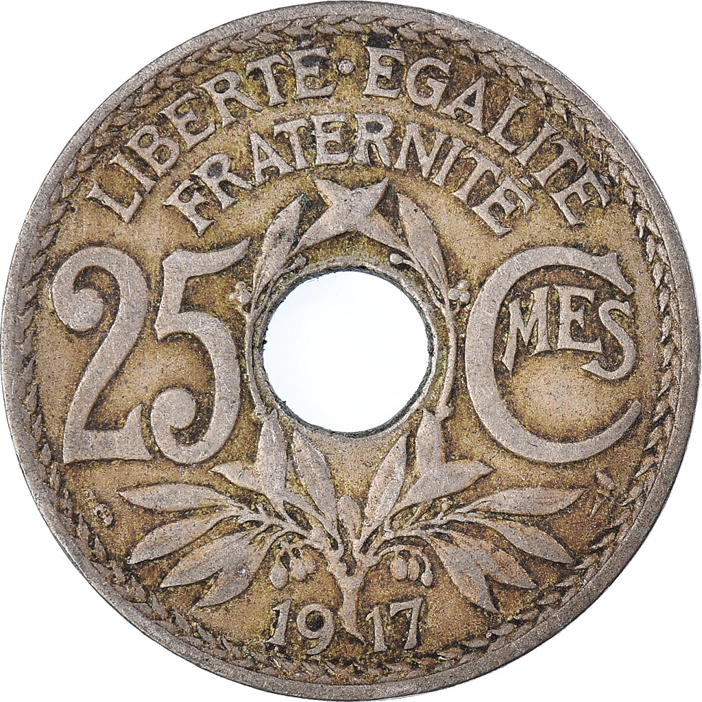 Moneta, Francia, 25 Centimes, 1917